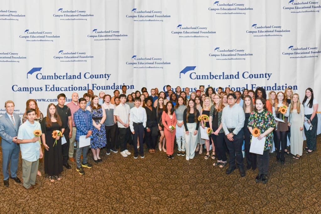 Large group posing at Cumberland County Educational Foundation event.