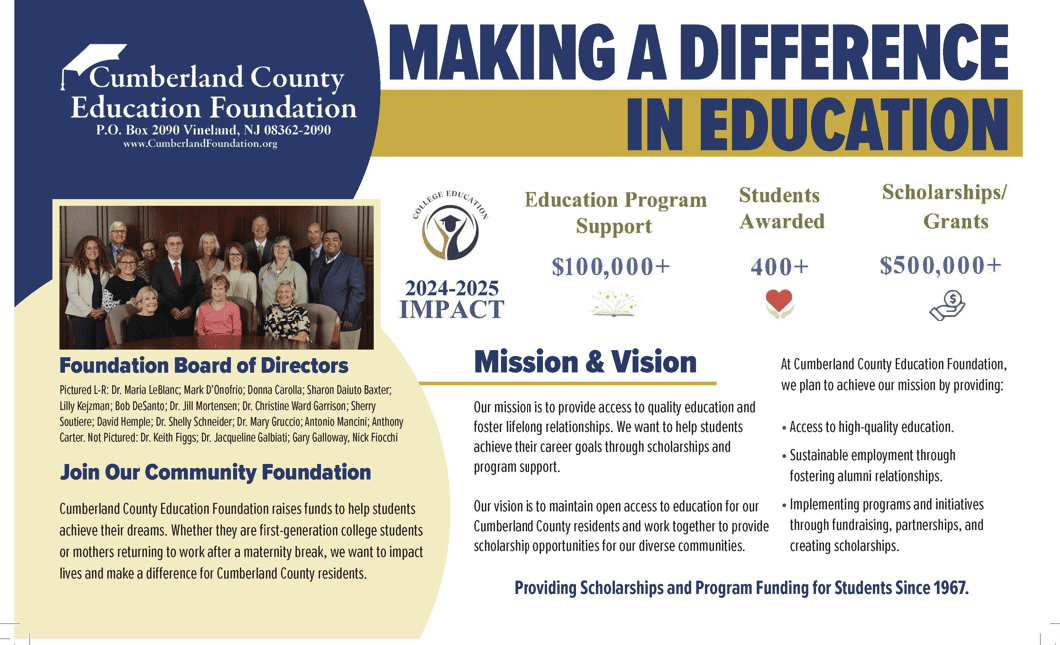 Cumberland County Education Foundation information poster.