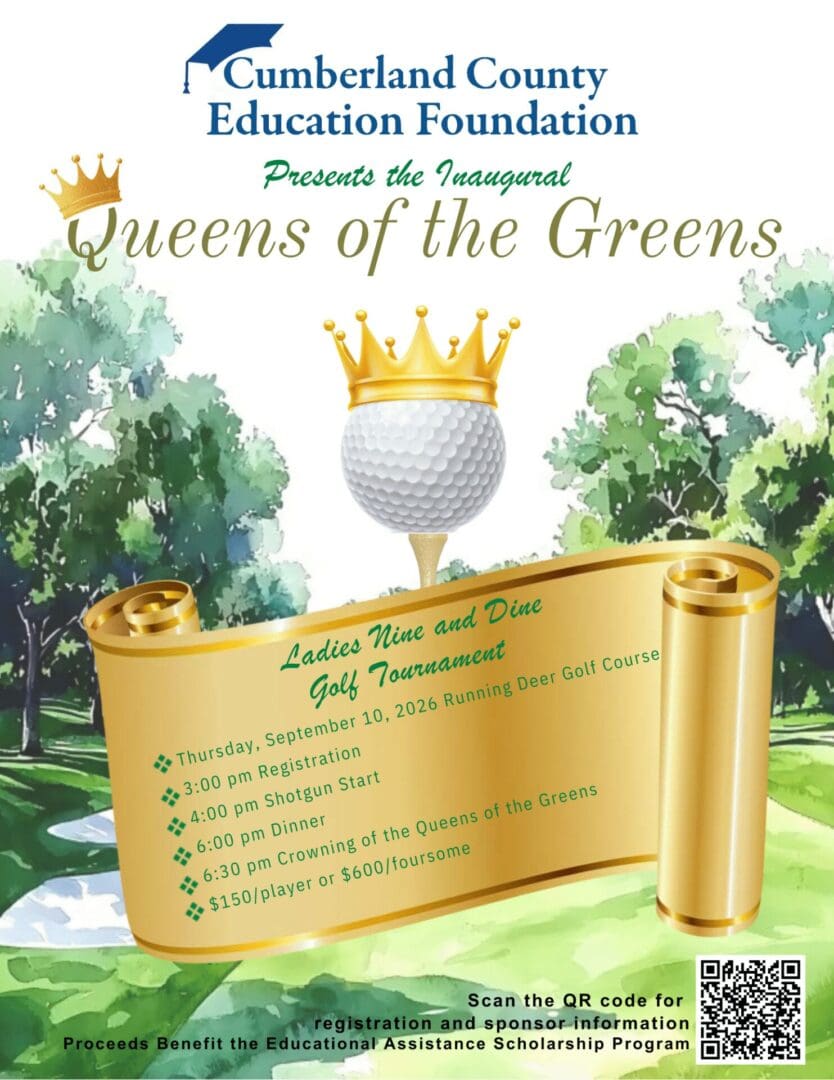 Queens of the Greens golf tournament flyer.