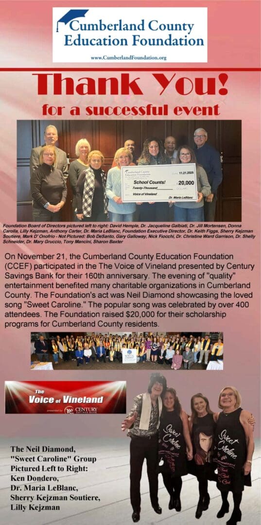 Group posing with large donation check.