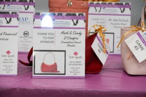 Auction bid sheets and designer handbags